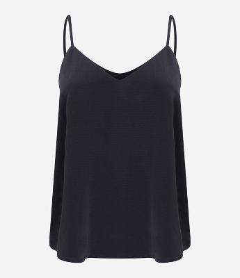 Blusa de Alça em Crepe com Decote V