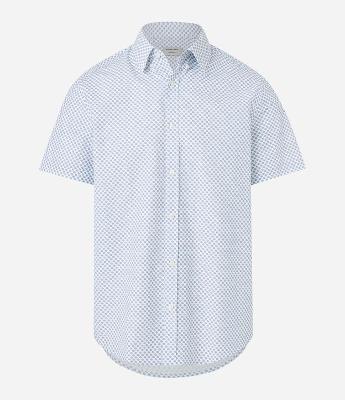 Camisa Alfaiataria em Tricoline com Estampa Mini Print