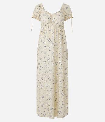 Vestido New Midi em Tricoline com Estampa Floral Liberty