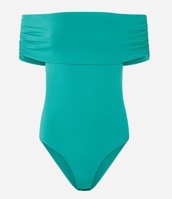 Body em Jersey Ombro a Ombro com Pala Larga