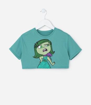 Camiseta Cropped Infantil com Estampa Divertidamente - Tam 2 a 10 Anos