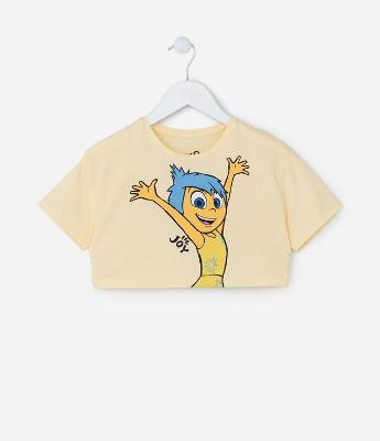 Camiseta Cropped Infantil com Estampa Divertidamente - Tam 2 a 10 Anos
