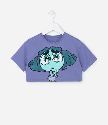 Camiseta Cropped Infantil com Estampa Divertidamente - Tam 2 a 10 Anos