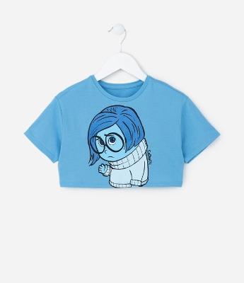 Camiseta Cropped Infantil com Estampa Divertidamente - Tam 2 a 10 Anos