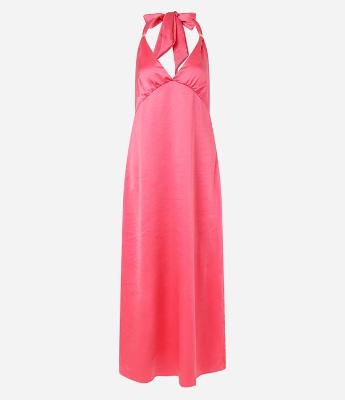 Vestido Longo Acetinado Frente Única