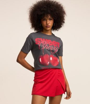 Camiseta T-shirt em Algodão com Estampa Sweet Cherry