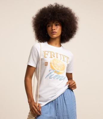 Camiseta T-shirt em Algodão com Estampa Fruit Time