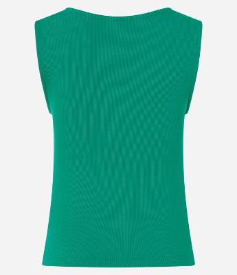 Blusa Sem Manga em Ribana com Franzido no Decote Quadrado