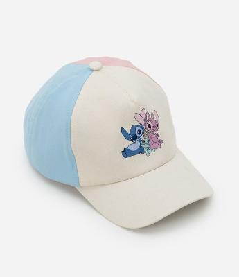 Boné Infantil Aba Curva com Estampa Angel e Stitch - Tam U