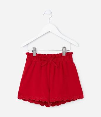Short Clochard Infantil com Bordado na Barra - Tam 1 a 5 Anos