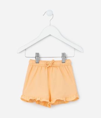 Short Infantil em Microfibra com Babadinhos - Tam 3 a 18 meses