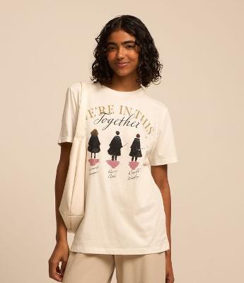 Camiseta Alongada em Algodão com Estampa Harry Potter