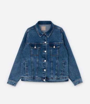 Jaqueta Básica em Jeans Estonado Curve & Plus Size