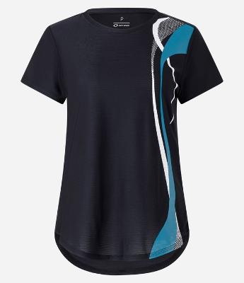 Camiseta Esportiva em Poliamida com Estampa Ondas