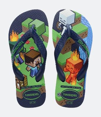 Chinelo Infantil com Estampa Minecraft Havaianas - Tam 23 ao 32
