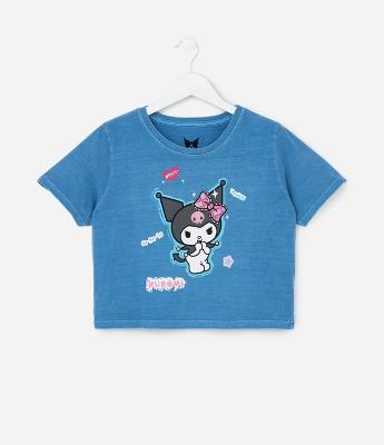 Camiseta Comfort Infantil em Algodão Estampa Kuromi - Tam 5 a 14 anos