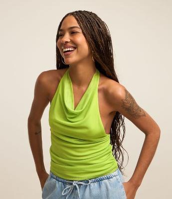 Blusa em Tule Frente Única com Amarração