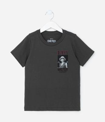 Camiseta Infantil com Estampa One Piece - Tam 5 a 14 Anos