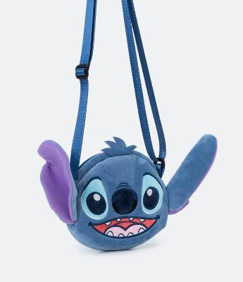 Bolsa Infantil Redondo com Bordado e Rosto do Stitch