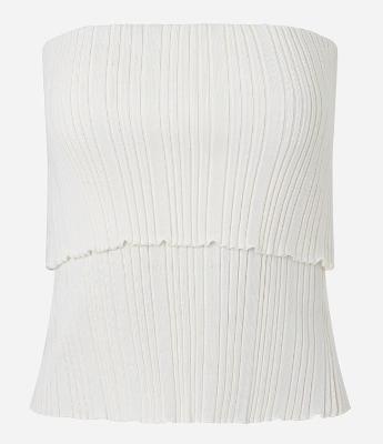 Blusa Tomara Que Caia em Tricô com Busto Dobrado