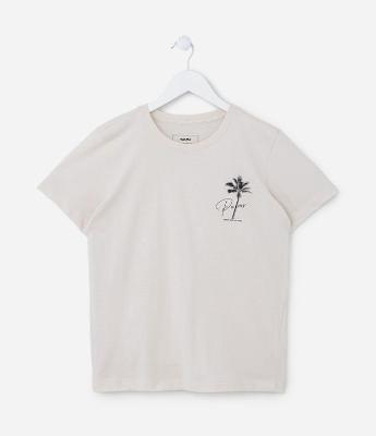 Camiseta Infantil com Estampa Coqueiro - Tam 5 a 14 Anos