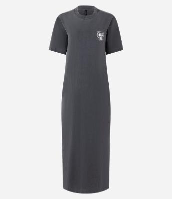 Vestido Midi em Algodão com Fenda Lateral