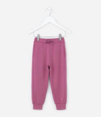 Calça Jogger Infantil em Modal com Recorte Lateral - Tam 1 a 5 Anos