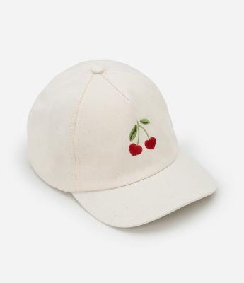 Boné Infantil Aba Curva com Bordado Cerejinhas - Tam U