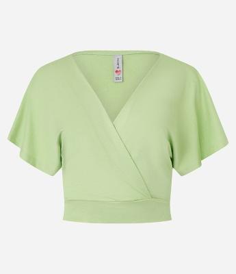 Blusa Curta em Crepe com Transpasse
