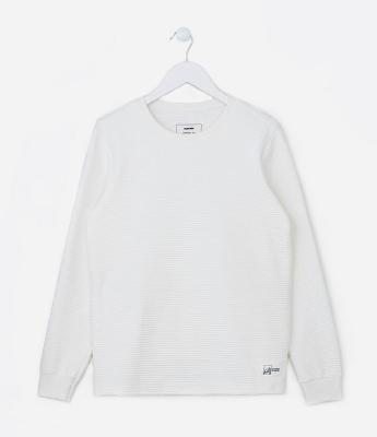 Camiseta Infantil Texturizada com Etiqueta na Barra - Tam 5 a 14 Anos