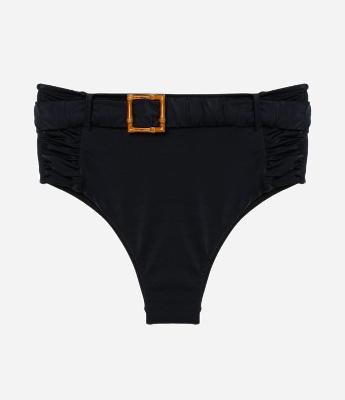 Biquini Calcinha Hot Pants em Microfibra com Detalhe de Aviamento de Bambu Lateral