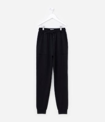 Calça Jogger Infantil em Modal com Recortes - Tam 5 a 14 Anos