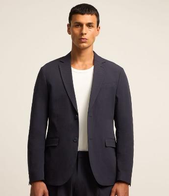 Blazer em Ana Ruga Easy Care com Textura e Gola com Lapela