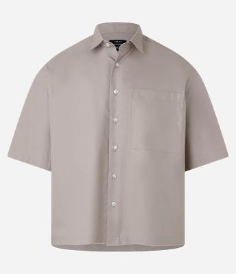 Camisa Overboxy em Sarja com Bolsos
