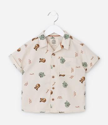 Camisa Infantil com Estampa Jurassic World - Tam 2 a 5 Anos