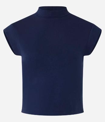 Blusa Sem Manga em Algodão e Elastano com Gola Alta