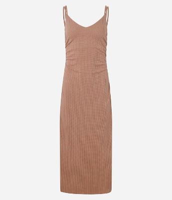 Vestido New Midi com Decote em V e Alça Dupla
