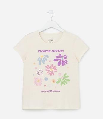 Blusa Infantil com Estampa Floral - Tam 5 a 14 Anos