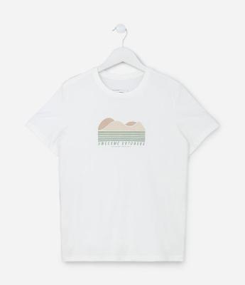 Camiseta Infantil com Estampa Montanhas - Tam 5 a 14 Anos