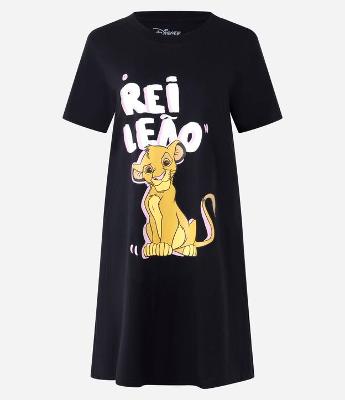 Camisola T-Shirt em Algodão com Estampa Rei Leão