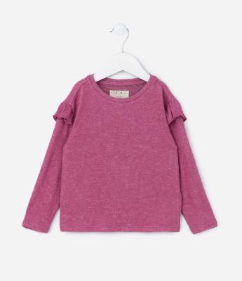 Blusa Infantil em Tricô com Babadinhos - Tam 1 a 5 Anos