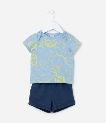 Conjunto Infantil com Estampa Dino - Tam 0 a 18 Meses