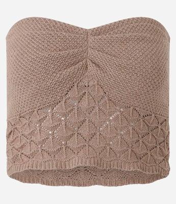 Blusa Cropped em Tricô e Barra Trabalhada