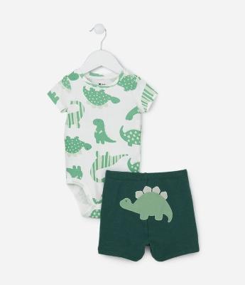 Conjunto Infantil com Estampa de Dinos - RN a 18 meses