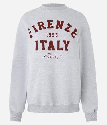 Blusão em Moletom com Forro Fleece e Estampa Firenze Italy