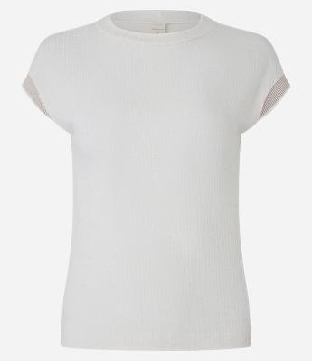 Blusa Canelada com Detalhes nas Mangas