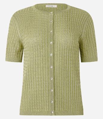 Blusa em Tricô Texturizado com Abotoamento