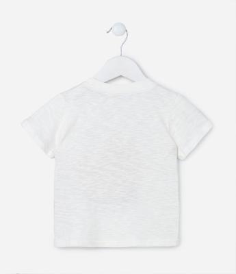 Camiseta Infantil com Estampa Interativa de Trator - Tam 1 a 6 Anos