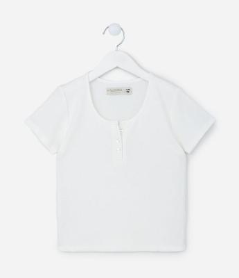 Camiseta Infantil com Botões - Tam 5 a 14 Anos