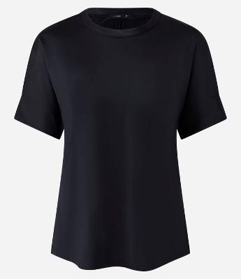 Blusa Regular em Microfibra com Gola Redonda